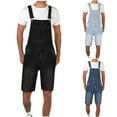 thumbnail image 1 of Jinhomg Mens Denim Overalls Loose Fit, Casual Adjustable Straps Shorts Jumpsuit Big and Tall Comfy Jean Work Pants with Pockets Male Spring Summer Daily Wear Light Blue L, 1 of 6