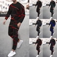 thumbnail image 1 of Jinhomg Mens Fashion Outfits 2 Piece Novelty Star Graphic Sweatsuit Big and Tall Comfy Long Sleeve Crew Neck Sweatshirts with Sweatpants Blue XXXL, 1 of 6