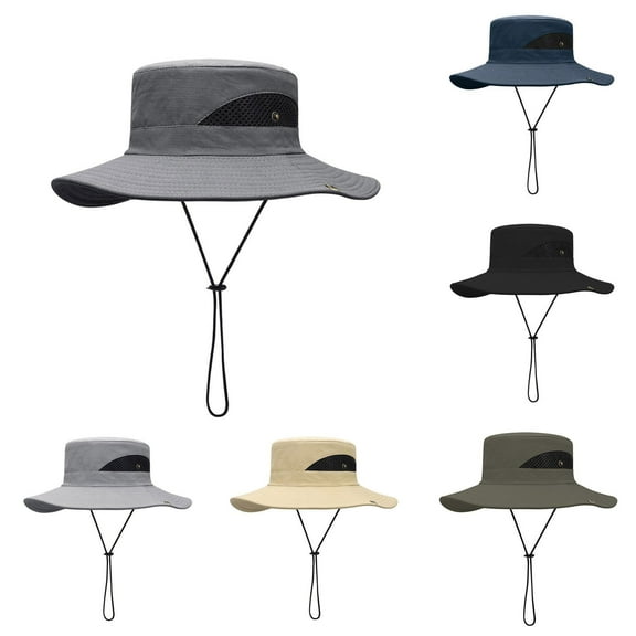 Jinhomg Mens Fishing Hat Spring Summer UV Protection Beach Bucket Hats Breathable Wide Brim Floppy Visor Hat Outdoor Hiking Camping Accessory 90 Percent off Clearance Sale Army Green Free Size