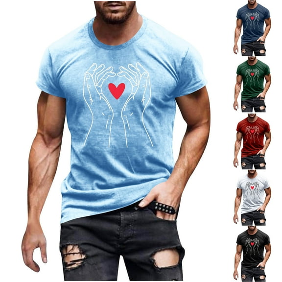 Jinhomg Mens Funny Graphic T-Shirts Lightweight Comfy Short Sleeve Crew Neck Athletic Tees Big and Tall Casual Spring Summer Workout Tops Black XXXXL