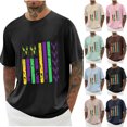 thumbnail image 1 of Jinhomg Mens Funny Party Tee Shirt 2025 Fashion Mardi Gras Print Tops Big and Tall Casual Short Sleeve Crew Neck Holiday T-Shirts Tuesday Carnival Wear Lightening Deals Khaki XXL, 1 of 4