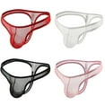 thumbnail image 1 of Jinhomg Mens G String Pouch Thong Lightweight Breathable See-Through Mesh Briefs Hollow Out Low Rise Bikini 2025 Clubwear Sales Today Clearance Black M, 1 of 5