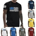 thumbnail image 1 of Jinhomg Mens Gym Workout Shirts 2025 Trendy American Flag Patriotic T-Shirt Casual Comfy Cotton Shorts Sleeve Crew Neck Tees Summer Daily Wear Black XXL, 1 of 5