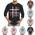 thumbnail image 1 of Jinhomg Mens Holiday Tops 2025 Trendy Valentine's Day Heart Print Shirts Big and Tall Comfy 3/4 Sleeve Crew Neck T-Shirts Male Dating Wear Beige M, 1 of 4
