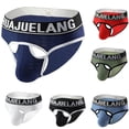 thumbnail image 1 of Jinhomg Mens Ice Silk Thong Underwear Lightweight Breathable Hollow Out G-Strings Comfortable Bulge Pouch Underwear White M, 1 of 4