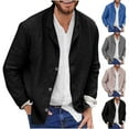 thumbnail image 1 of Jinhomg Mens Linen Shirt Jacket Lightweight Comfy Button Down Long Sleeve Shacket Casual Solid Color Cotton Spring Summer Jackets Sales Today Blue XL, 1 of 7