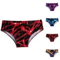 thumbnail image 1 of Jinhomg Mens Low Rise Bikini Swimwear Novelty Fancy Print Swimming Briefs Lightweight Comfy Elastic Waist Bathing Suit Casual Summer Beach Swimsuits Holiday Saving Red XXL, 1 of 4