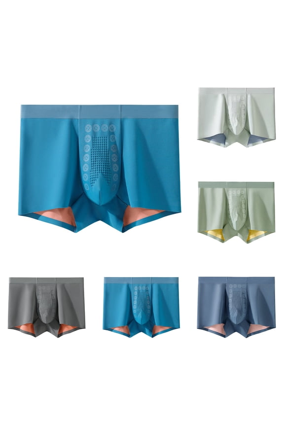 Mens Plus Size Cotton Boxers Lightweight Breathable Mesh Athletic Underwear Loose Fit Comfy Boxer Briefs with Ball Pouch Blue XXL