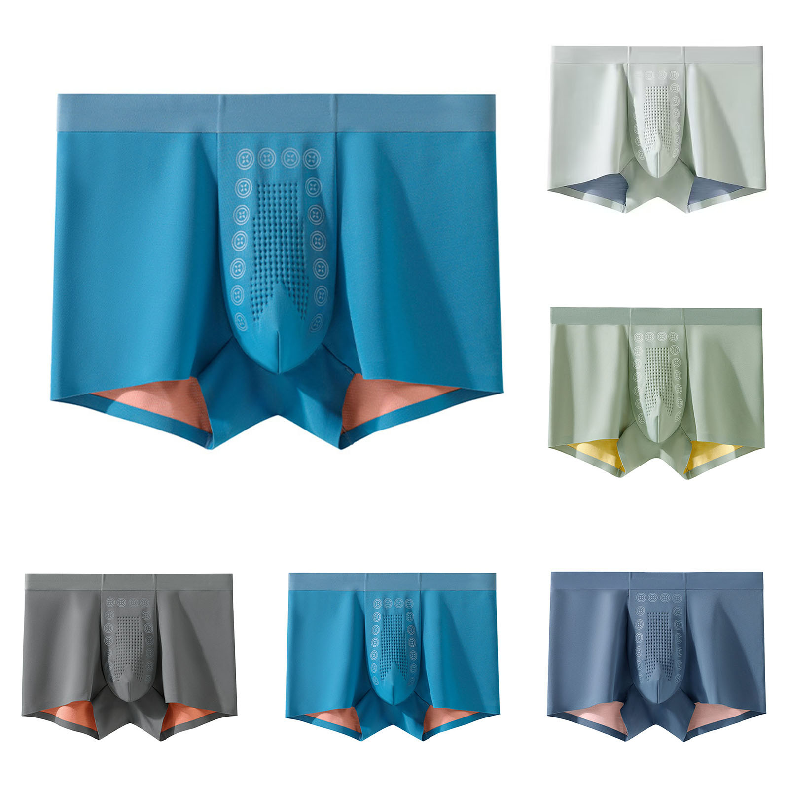 Jinhomg Mens Plus Size Cotton Boxers Lightweight Breathable Mesh Athletic Underwear Loose Fit Comfy Boxer Briefs with Ball Pouch Prime 90 off Clearance Sale Blue XXXL