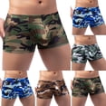 thumbnail image 1 of Jinhomg Mens Pouch Boxer Briefs Trendy Camouflage Print Athletic Boxers Lightweight Comfy Low Waist Boxer Briefs Gym Sportswear Holiday Deals Coffee M, 1 of 4