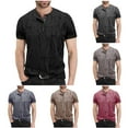 thumbnail image 1 of Jinhomg Mens Ripped Hole T Shirt 2025 Trendy Distressed Hipster Henley Shirt Summer Casual Short Sleeve Round Neck Tees Streetwear Fall Saving Dark Gray S, 1 of 7