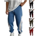 thumbnail image 1 of Jinhomg Mens Soft Cargo Pant Baggy Comfy Elastic Drawstring Waist Joggers 2025 Trendy Color Block Casual Long Pants with Pockets Deals for Today on Walmart White L, 1 of 6