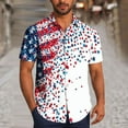 thumbnail image 1 of Jinhomg Mens Stars And Stripes Shirt Big And Tall Short Sleeve Button Down Shirts Casual Comfy American Flag Print Beach Tops Summer Vacation Outfit White M, 1 of 7