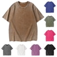 thumbnail image 1 of Jinhomg Mens Summer Cotton Tee Shirts Big and Tall Comfy Short Sleeve Crew Neck T-Shirt Vintage Plain Solid Casual Tops Loose Fit Everyday Tees 2025 Saving Blue S, 1 of 3