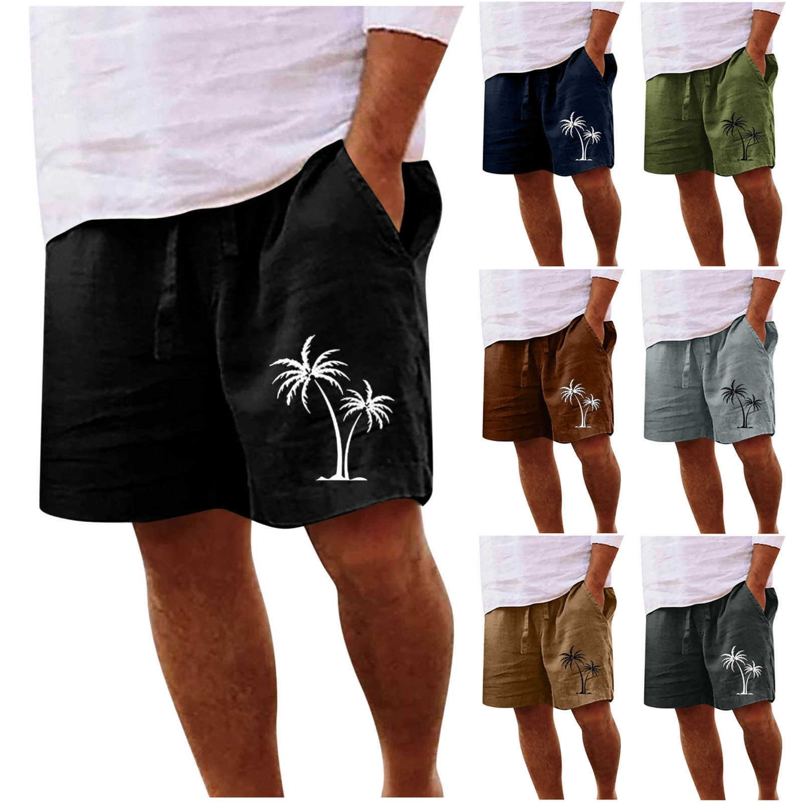 Jinhomg Mens Summer Vacation Shorts Big and Tall Casual Coconut Print