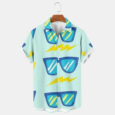 Jinhomg Mens Tropical Hawaiian Shirt Lightweight Breathable Short Sleeve Button Down Beach Shirts Trendy Graphic Summer Vacation Aloha Shirts 2025 Saving Multicolor L