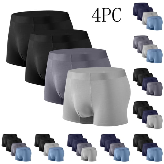 Jinhomg Mens Underwear Packs 4 PC Quick Dry Wicking Boxer Briefs Lightweight Comfy Seamless Modal Boxers with Ball Pouch Sales Today Clearance Light Blue XXL