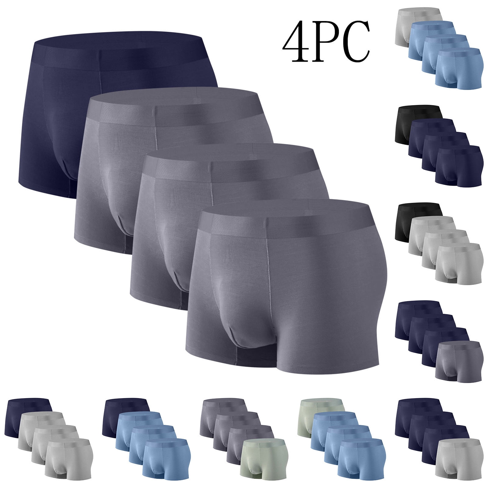 Jinhomg Mens Underwear Packs 4 PC Quick Dry Wicking Boxer Briefs ...