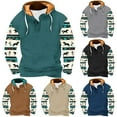 thumbnail image 1 of Jinhomg Mens Vintage Pullover Hoodie Dressy Casual Western Cowboy Hooded Sweatshirt Thermal Comfy Fleece Lined Long Sleeve Tops with Pocket Coffee M, 1 of 5