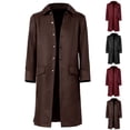 thumbnail image 1 of Jinhomg Mens Vintage Steampunk Jacket Victorian Frock Coat Halloween Cosplay Costume Colonial Long Trench Coat Pirate Jacket Brown,XXL, 1 of 5