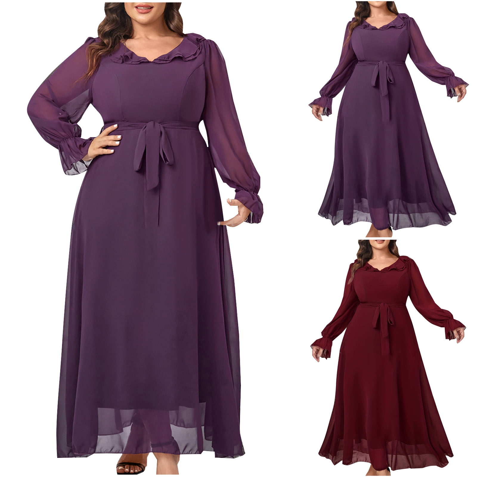 green emerald velvet dress Empire Waist Maxi Chiffon Evening Dress for Women main image 0