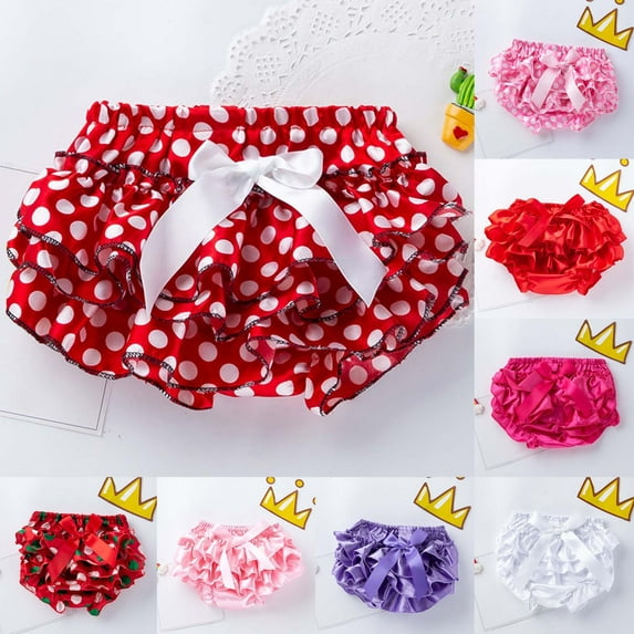 Jinhomg Newborn Baby Girls Diaper Covers Bloomer Shorts Infant Lightweight Comfy Cotton Ruffled Briefs Underwear Fall Saving White 6-12 Months