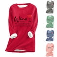 thumbnail image 1 of Jinhomg Novelty Cute Christmas Sweatshirt for Women Xmas Wine Glass Sherpa Lined Tunic Tops Fall Winter Warm Cozy Long Sleeve Crewneck Pullovers Winter Saving Red M, 1 of 3