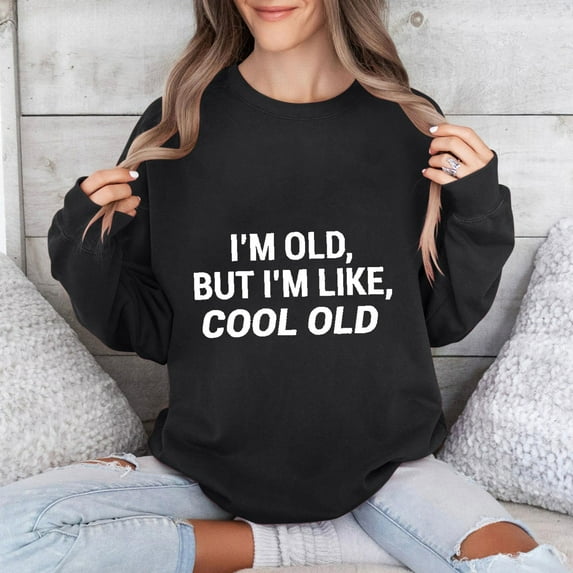 Jinhomg Novelty Sweatshirt for Women 2026 Trendy Letter Print Casual Tops Oversized Comfy Long Sleeve Drop Shoulder Pullover Ladies Cute Gift Orange L