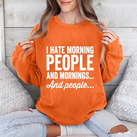 Jinhomg Novelty Sweatshirt for Women Trendy Letter Print Casual Tops Oversized Comfy Long Sleeve Drop Shoulder Pullover Ladies Cute Gift Pink S