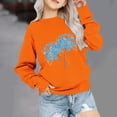 thumbnail image 1 of Jinhomg Orange Sweatshirt for Kids Cute Floral Printed Pullover Top Boys Girl Comfy Long Sleeve Holiday Tshirt Summer Saving Orange 2 Years, 1 of 4