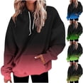 thumbnail image 1 of Jinhomg Oversized Casual Sweatshirts for Women 2026 Trendy Gradient Color Hoodie Plus Size Long Sleeve Casual Loose Pullovers with Kangaroo Pocket Pink XXL, 1 of 6