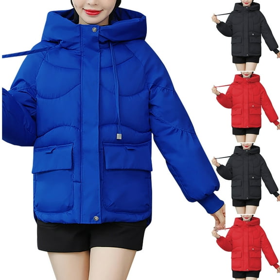 Jinhomg Oversized Puffer Coat for Women Casual Loose Mid Length Drawstring Hoodies Fall Winter Thermal Cozy Long Sleeve Down Jacket with Pockets Black XXL