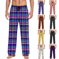 thumbnail image 1 of Jinhomg Pajama Pants Men's Plaid Cotton Sleep Lounge Pants Soft Elastic Waist Pajama Bottoms Big and Tall Plaid Lounge Pants with Pockets Orange,XXL, 1 of 7