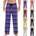 thumbnail image 1 of Jinhomg Pajama Pants Men's Plaid Cotton Sleep Lounge Pants Soft Elastic Waist Pajama Bottoms Big and Tall Plaid Lounge Pants with Pockets Purple,XXL, 1 of 7