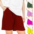 thumbnail image 1 of Jinhomg Plain Shorts for Kids Lightweight Comfy Elastic Waist Shorts Casual Loose Workout Short Pants with Pockets Running Hiking Pants Yellow 7 Years, 1 of 6