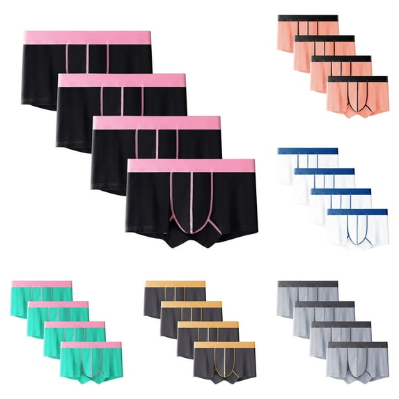 Jinhomg Plus Size Cotton Boxers for Men Loose Fit Comfy Seamless Boxer Briefs Lightweight Breathable Trunks Underwear Daily Wear Pink L