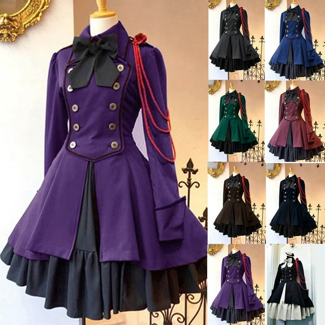 Jinhomg Plus Size Mini Dresses for Women Lolita Gothic Dress with