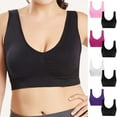 thumbnail image 1 of Jinhomg Plus Size Sports Bras for Women Soft Comfy No Underwire Yoga Bras Medium Impact Push Up Workout Bras 2 Pcs Sets Sales Today Clearance Purple XXXXL, 1 of 6