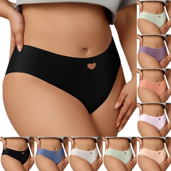 Jinhomg Plus Size Underwear for Women Cutout Cotton Panties Low Waisted Full Coverage Ladies Briefs Soft Stretch Cool Underwear for Ladies Beige,L