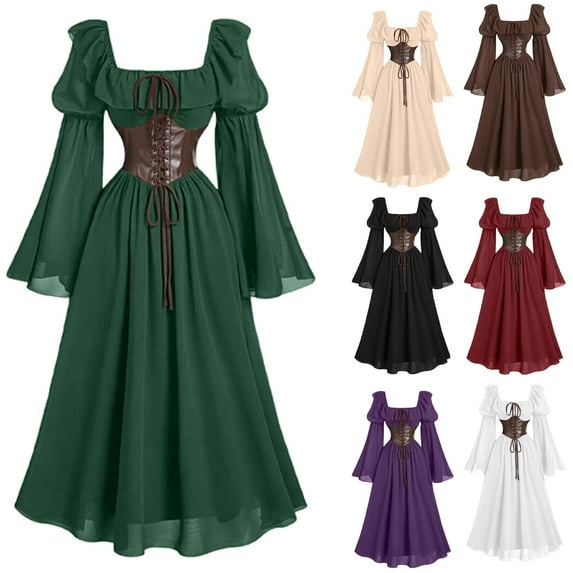 Jinhomg Purple Victorian Era Dresses for Women Plus Size Gothic Masquerade Dresses Medieval Renaissance Dress Vampire Ball Gown