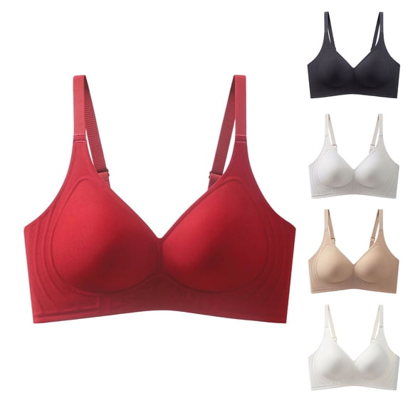 Jinhomg Push Up Bras for Women Breathable Feel Home Comfort Wirefree Bralette No Print Pullover Style for All Day Daily Wear, Relaxed Daily Comfort, for Smooth Styling White XL