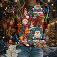 thumbnail image 1 of Jinhomg Santa Claus Sweatshirt for Women Trendy Christmas Graphic Pullovers Casual Comfy Long Sleeve Crewneck Tops Xmas Holiday Gift Multicolor XL, 1 of 8