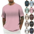 thumbnail image 1 of Jinhomg Short Sleeve T Shirt for Men Loose Fit Comfy Drop Shoulder Crew Neck Tees Big and Tall Geometric Print Casual Spring Summer Tops Seasonal Sale Sky Blue S, 1 of 5