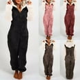 thumbnail image 1 of Jinhomg Soft Fleece Onesies for Women Cute Block Color Bear Ear Hooded Jumpsuit Fall Winter Fuzzy Comfy Long Sleeve One Piece Pajamas Wine XXXL, 1 of 7