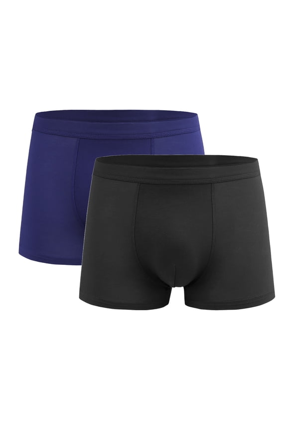 Solid Underwear for Men 2 PC Athletic Sport Trunks Underwear Plus Size Comfy Seamless Boxers Stretchy Gym Underpants Multicolor XL