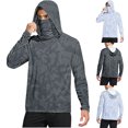 thumbnail image 1 of Jinhomg Sun Protection Shirts for Men Lightweight Comfy Long Sleeve Hoodies with Mask 2025 Trendy Camo Print Hiking Fishing Performance Shirts Dark Gray XXL, 1 of 6