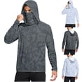 thumbnail image 1 of Jinhomg Sun Protection Shirts for Men Lightweight Comfy Long Sleeve Hoodies with Mask 2025 Trendy Camo Print Hiking Fishing Performance Shirts Winter Saving White XL, 1 of 6