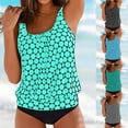 thumbnail image 1 of Jinhomg Swimming Suit for Women Modest Full Coverage Tank Tops with Bikini Bottoms Plus Size Summer Beach Tankini Sets Vacation Beachwear Mint Green S, 1 of 6
