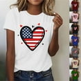 thumbnail image 1 of Jinhomg T-Shirt for Women 4th of July American Flag Graphic Tees Casual Short Sleeve Independence Day Patriotic Tops Plus Size Summer Holiday Outfits Pink XXXL, 1 of 5