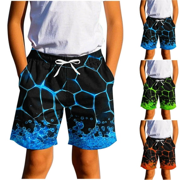 Jinhomg Teen Boys Swim Trunks Novelty Funny Graphic Beach Shorts Loose Fit Comfy Elastic Drawstring Waist Short Pants Summer Workout Shorts Green 150